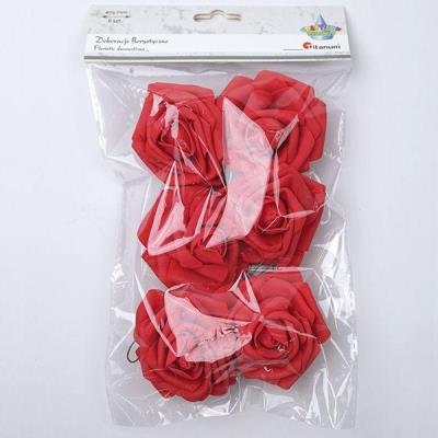 Opakowanie Dekoracje piankowe róże na druciku 75mm 6szt