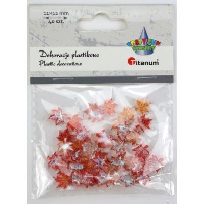 Opakowanie Dekoracje plastikowe liście klonu 11x12mm 40szt