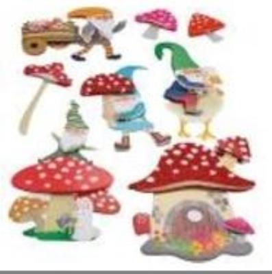 Dekoracje samoprzylepne papierowe 3D krasnale 8szt. Wydawca: Titanum. SmakLiter.pl Opakowanie Dekoracje samoprzylepne papierowe 3D krasnale 8szt