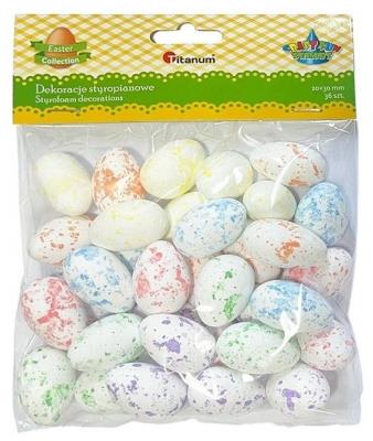 Opakowanie Dekoracje styropianowe jajka 20x30mm mix 6 kolorów