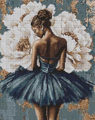 Opakowanie Diamentowa mozaika - Baletnica z piwoniami 40x50cm