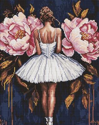 Opakowanie Diamentowa mozaika - Baletnica z piwoniami 40x50cm