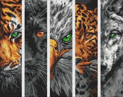 Opakowanie Diamentowa mozaika - Drapieżniki kwadryptyk 40x50