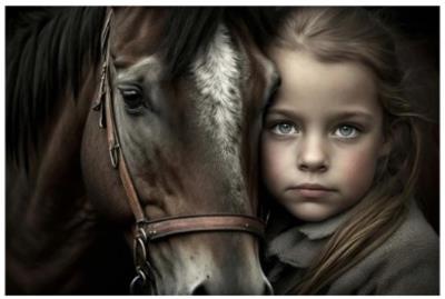 Opakowanie Diamentowa Mozaika Dziewczynka z koniem NO-1009644