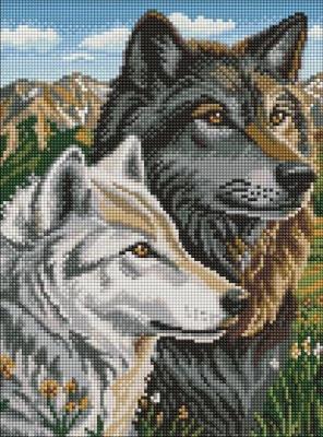 Opakowanie Diamentowa mozaika - Górska para wilków 30x40cm