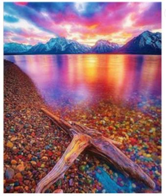 Opakowanie Diamentowa Mozaika Jezioro z kolorowymi kamieniami NO-1007412