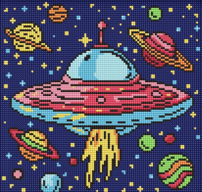 Opakowanie Diamentowa mozaika Kids - Kosmiczna podróż 30x30cm