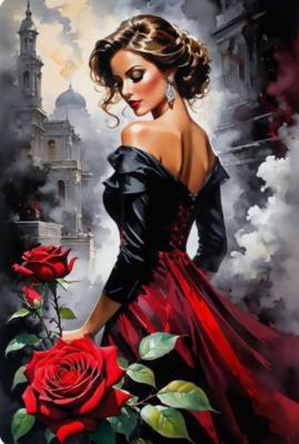 Opakowanie Diamentowa Mozaika Kobieta i czerwona róża NO-2001718