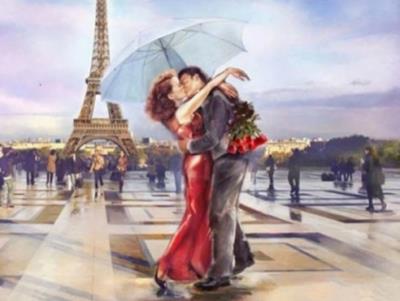 Opakowanie Diamentowa Mozaika Kobieta i mężczyzna zakochani w Paryżu NO-1006387