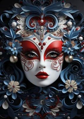 Opakowanie Diamentowa Mozaika Kobieta twarz maska karnawałowa NO-2003062