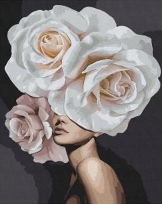 Opakowanie Diamentowa Mozaika Kobieta z różami białymi na głowie NO-1009409