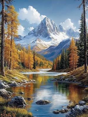 Opakowanie Diamentowa Mozaika Krajobraz Górski z rzeką NO-2003023