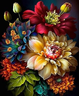 Opakowanie Diamentowa Mozaika Kwiaty bukiet z piwoniami NO-2003012