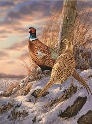 Opakowanie Diamentowa Mozaika Ptaki bażanty zimą NO-2001374