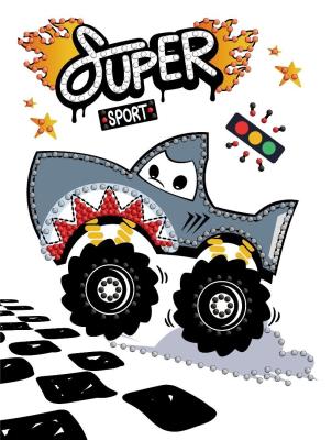 Opakowanie Diamentowa mozaika - Samochód rekin 15x20cm