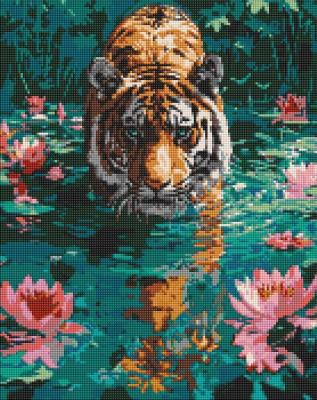 Opakowanie Diamentowa mozaika - Tygrys na polowaniu 40x50cm