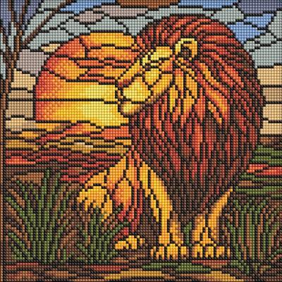 Opakowanie Diamentowa mozaika - Witraż. Lew 30x30cm