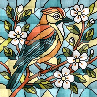 Opakowanie Diamentowa mozaika - Witraż. Sójka 30x30cm