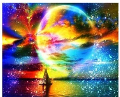 Opakowanie Diamentowa Mozaika Żaglówka kolorowy księżyc NO-1006297