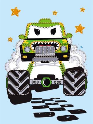 Opakowanie Diamentowa mozaika - Zielony samochodzik 15x20cm