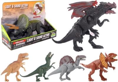 Opakowanie Dinozaur figurka ryczy i świeci mix