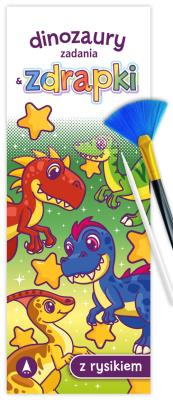 Dinozaury. Zadania & zdrapki. Autor: Wioleta Żyłowska. SmakLiter.pl Okładka książki Dinozaury. Zadania & zdrapki
