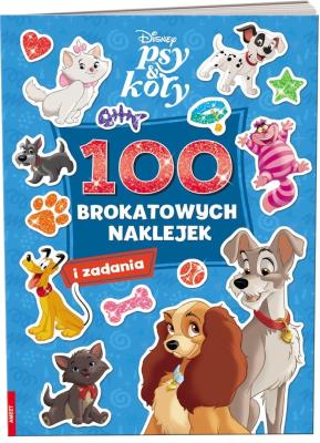Okładka książki Disney Psy & Koty. 100 brokatowych naklejek