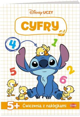 Okładka książki Disney uczy. Stitch. Ćwiczenia z naklejkami Cyfry