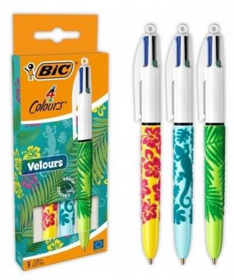 Opakowanie Długopis 4 Colours Velours Długopis 3szt BIC