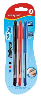 Opakowanie Długopis Ball Pen miękki uchwyt 0,7mm 3szt