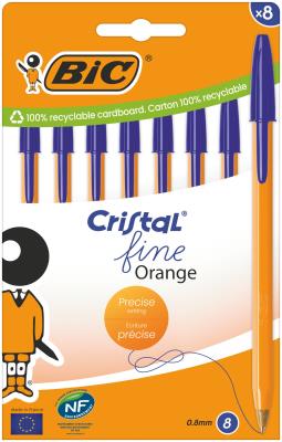 Długopis BIC Orange Cristal Fine niebieski 8 sztuk. Wydawca: Bic. SmakLiter.pl Opakowanie Długopis BIC Orange Cristal Fine niebieski 8 sztuk