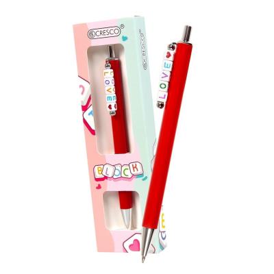 Opakowanie Długopis Block z koralikami LOVE w etui czerwony