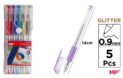 Opakowanie Długopis brokatowy 0.9mm 5 kolorów