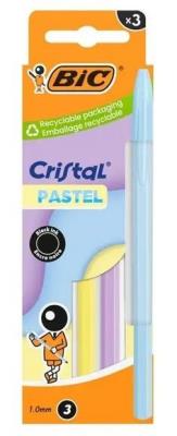 Opakowanie Długopis Cristal Pastel 1mm czarny 3szt BIC