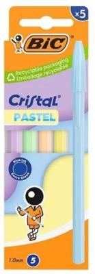 Opakowanie Długopis Cristal Pastel 1mm niebieski 5szt BIC