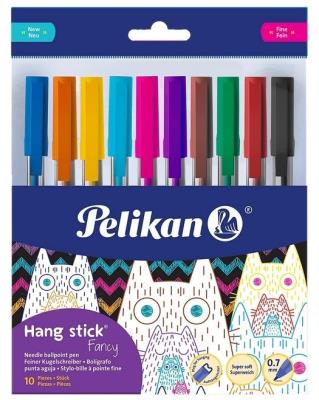 Opakowanie Długopis Hang Stick 0,7mm 10kol. PELIKAN