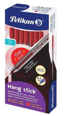 Opakowanie Długopis Hang Stick 0,7mm czerwony (12szt) PELIKAN