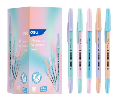 Długopis kulkowy 0,7mm pastel nieb (50szt) DELI. Wydawca: DELI. SmakLiter.pl Opakowanie Długopis kulkowy 0,7mm pastel nieb (50szt) DELI