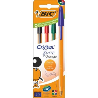 Długopis Orange Fine Cristal 4szt mix BIC. Wydawca: Bic. SmakLiter.pl Opakowanie Długopis Orange Fine Cristal 4szt mix BIC
