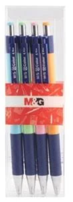 Opakowanie Długopis pstrykany 0.7mm nieb 4szt M&G