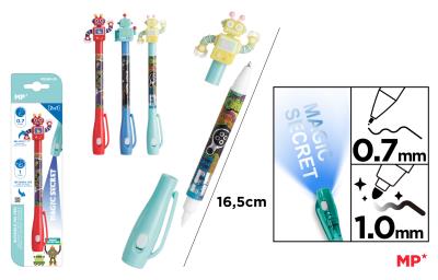 Długopis szpiegowski UV 0.7/1.0mm Roboty MIX. Wydawca: BeBasic. SmakLiter.pl Opakowanie Długopis szpiegowski UV 0.7/1.0mm Roboty MIX