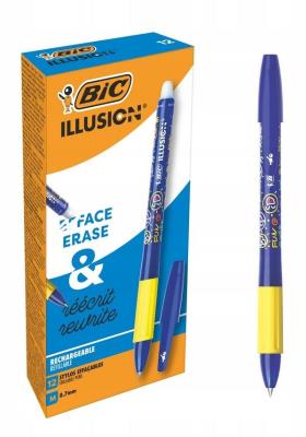 Długopis wymazywalny Illusion niebieski (12szt). Wydawca: Bic. SmakLiter.pl Opakowanie Długopis wymazywalny Illusion niebieski (12szt)