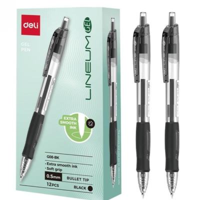 Długopis żelowy 0,5mm Arrix czarny (12szt) DELI. Wydawca: DELI. SmakLiter.pl Opakowanie Długopis żelowy 0,5mm Arrix czarny (12szt) DELI