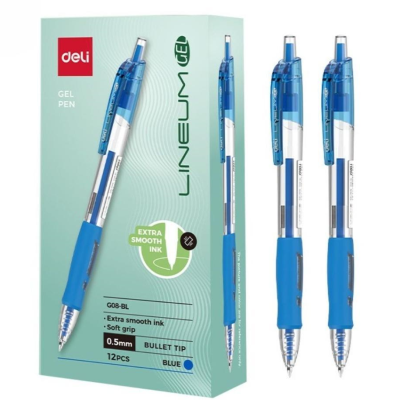 Długopis żelowy 0,5mm Arrix niebieski (12szt) DELI. Wydawca: DELI. SmakLiter.pl Opakowanie Długopis żelowy 0,5mm Arrix niebieski (12szt) DELI