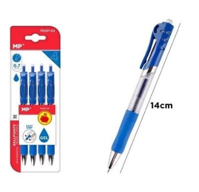 Opakowanie Długopis żelowy 0,7mm niebieski 4szt
