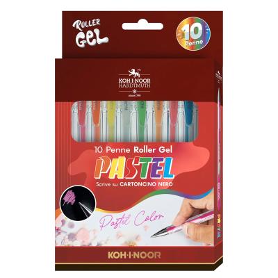 Długopisy żelowe pastel 10 kolorów. Wydawca: Koh-I-Noor. SmakLiter.pl Opakowanie Długopisy żelowe pastel 10 kolorów