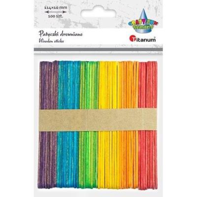 Opakowanie Drewniana patyczki 10x114mm kolor.+natural. 100szt