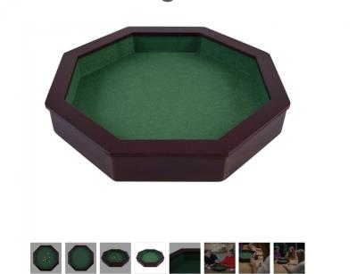 Opakowanie Drewniana Tacka do Gry Kości ośmiokątna 38,5cm