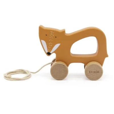 Drewniana zabawka do ciągnięcia Lis. Wydawca: Trixie Baby. SmakLiter.pl Opakowanie Drewniana zabawka do ciągnięcia Lis