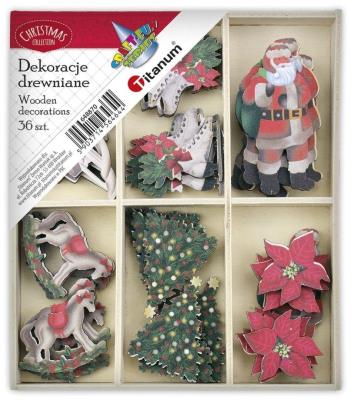 Drewniane dekoracje w drewnianym pudełku 96x110mm. Wydawca: Titanum. SmakLiter.pl Opakowanie Drewniane dekoracje w drewnianym pudełku 96x110mm